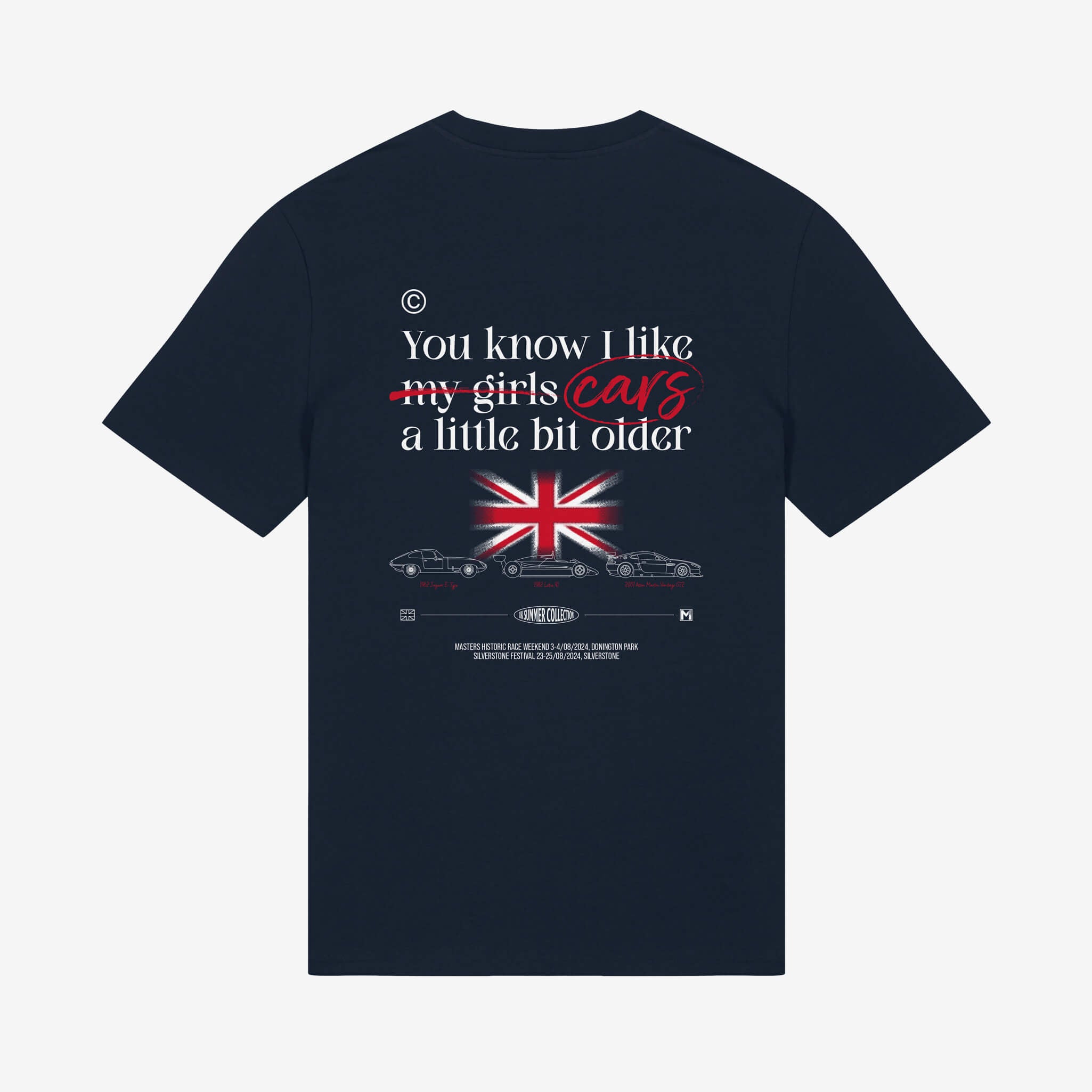 2024 UK Summer Collection Cars T-Shirt – Navy Blue